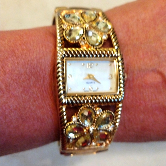 Accessories | Beautiful Floral Citrus Rhinestone Cuff Style  display picture 2
